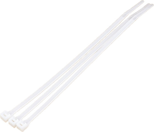 Hydrostab Plastic Cable Ties 400mm x 7.2mm in White Colour (3 pcs) HS0120068