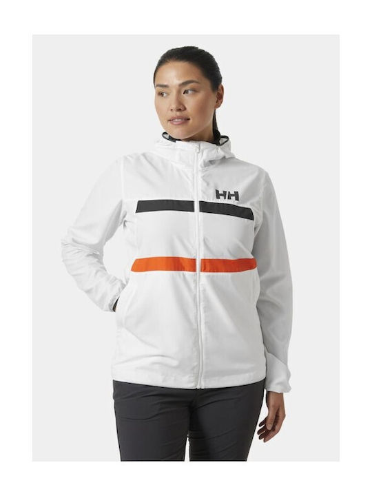 Salt Women's Short Lifestyle Jacket Windproof for Spring or Autumn White