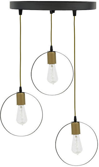 Pakketo Kasper Pendant Light Black with Socket E27 35x35x79cm