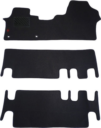 Autopataki Set of Front and Rear Mats 3pcs for Toyota Proace 2016+ Black