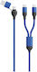 2GO Type-c Duo USB 2.0 Cable USB-C male - USB-A / USB-C Blue 1.2m (797366)