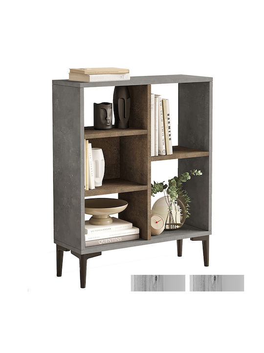 Bookshelf Neville Cement-nut 69x25x87.6cm