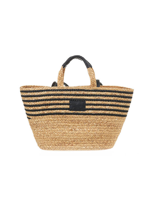 Verde Stroh Strandtasche Beige