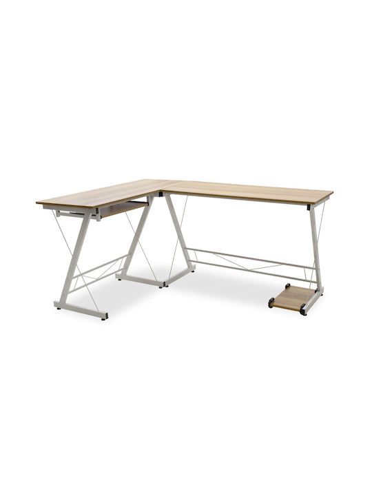 Corner Desk Levi oak-white 158x120x73cm