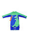 Zoocchini Kids One-Piece Swimwear With Long Sleeve Green/Blue