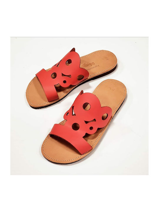 Leather Creations XK Handmade Leather Women's Sandals Red