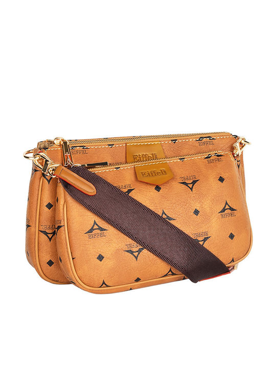 La tour Eiffel 36-201005-1 Din piele Geantă de damă Crossbody Tabac maro