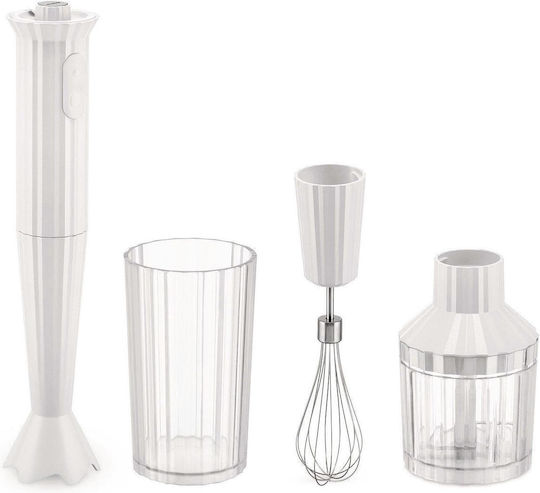 Alessi Plisse Handmixer mit Kunststoff Stab Weiß
