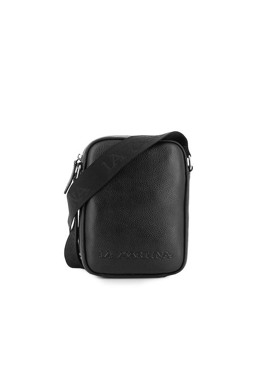 La Martina Leather Men's Bag Shoulder / Crossbody Black