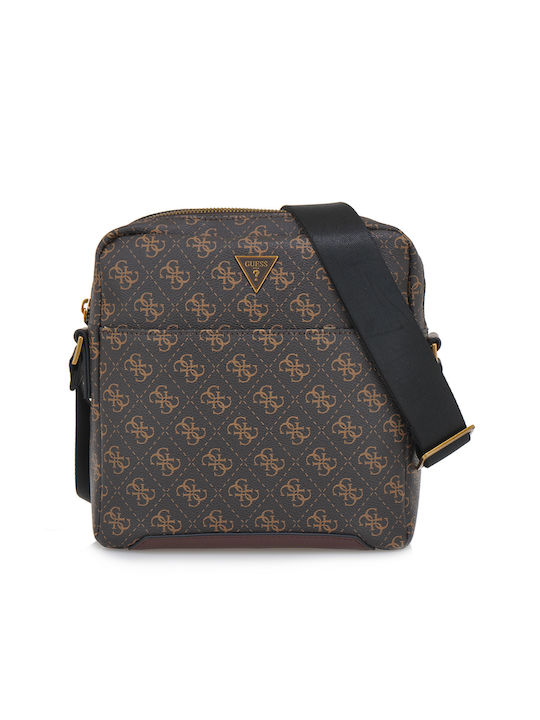 Guess Piele Geantă pentru bărbați Umăr / Crossbody Maro