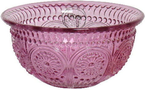 Kaemingk Serving Bowl Round Glass Purple with Diameter 12.7cm