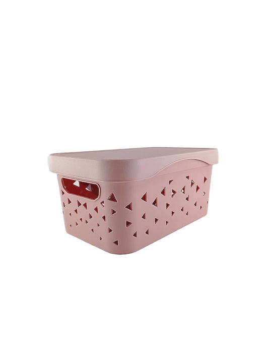 Paperbox Kunststoff Aufbewahrungsbox mit Deckel Rosa 26x17.5x12cm 1Stück
