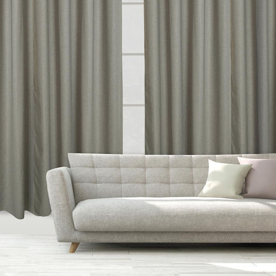Das Home Curtain with Grommets 2259 Gray 140x270cm