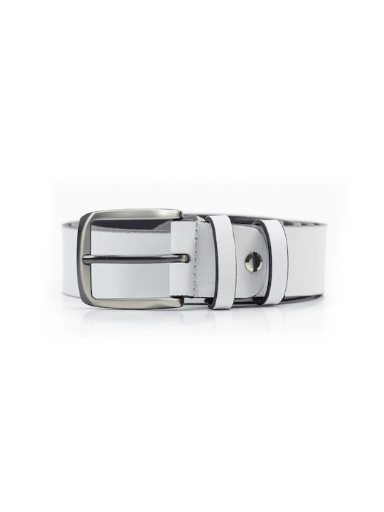 Bergman Men's Leather Belt White