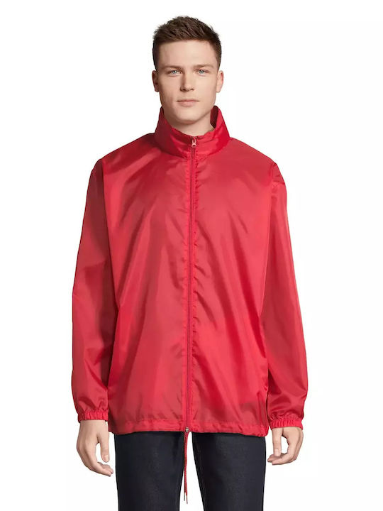 Sol's Men's Jacket Waterproof and Windproof Red