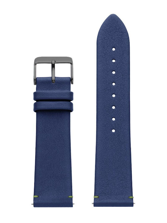 WATX & CO Δερμάτινο Λουράκι Μπλε 44mm