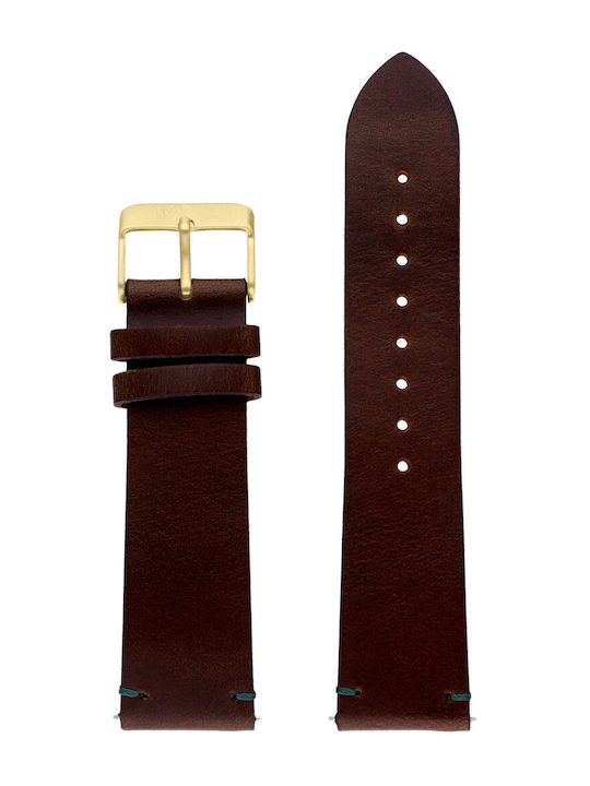 WATX & CO Δερμάτινο Λουράκι Καφέ 44mm