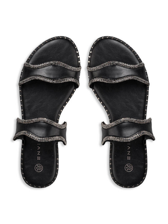 Envie Shoes Women's Flat Sandals in Black Color