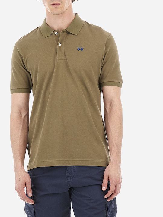 La Martina Herren Shirt Kurzarm Polo Olive