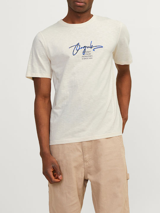 Jack & Jones Men's Short Sleeve T-shirt Buttercream Cream