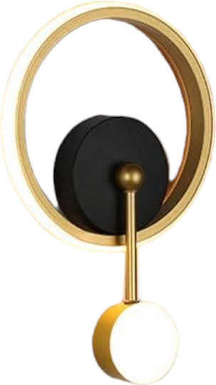 Ph109 Modern Wall Lamp with Integrated LED and Warm White Light Gold 32x20cm