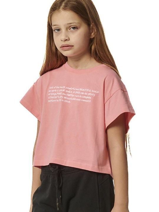 Body Action Kids Crop Top Short Sleeve Pink