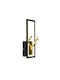PH059 Modern Wall Lamp with Integrated LED and Warm White Light Black 32x12.5x8 cm