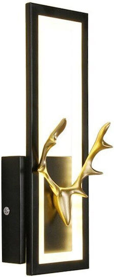 PH059 Modern Wall Lamp with Integrated LED and Warm White Light Black 32x12.5x8 cm