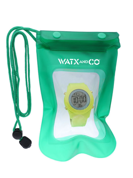 WATX & CO Γυναικείο Ρολόι 43mm Μπαταρίας με Κίτρινο Καουτσούκ Λουράκι
