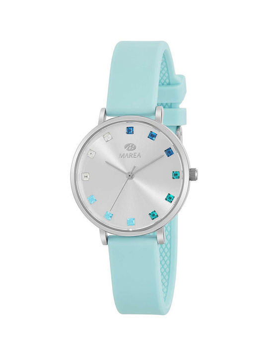 Marea Watch with Turquoise Rubber Strap