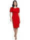 Classic Red Midi Dress