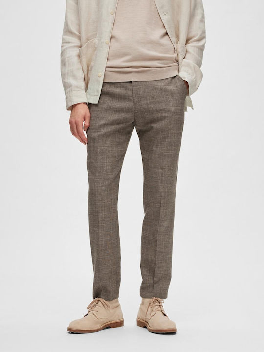 Selected Men's Trousers in Slim Fit Beige