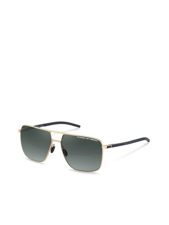 Porsche Design Men's Sunglasses with Gold Metal Frame and Green Gradient Lens p8963 d226