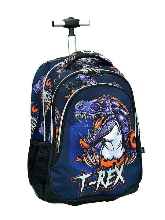 Back Me Up T-rex School Bag Trolley Elementary, Elementary in Blue color 30Liters