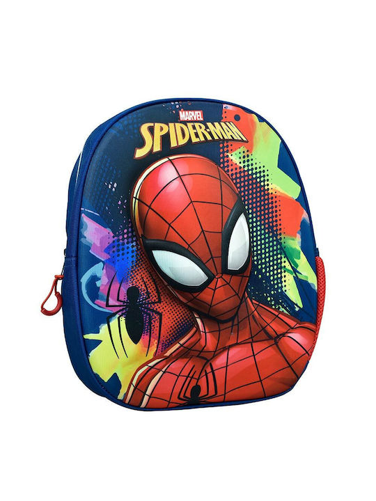 Gim 3d Spiderman Silver Eyes Ghiozdan Școlar de Spate Grădinița Multicolor 15Litri