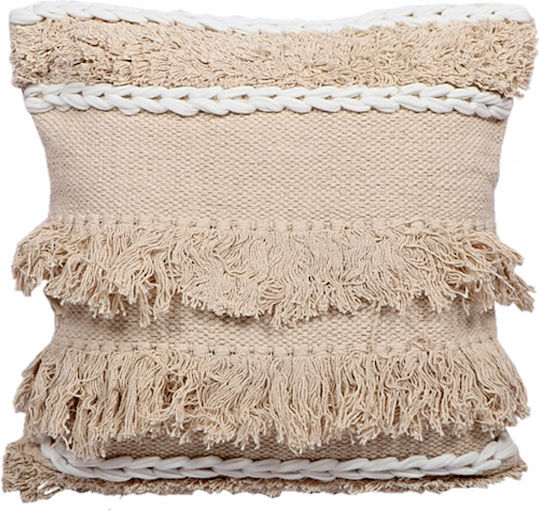 Art et Lumiere Decorative Pillow Case Made of 100% Cotton White 45x45cm
