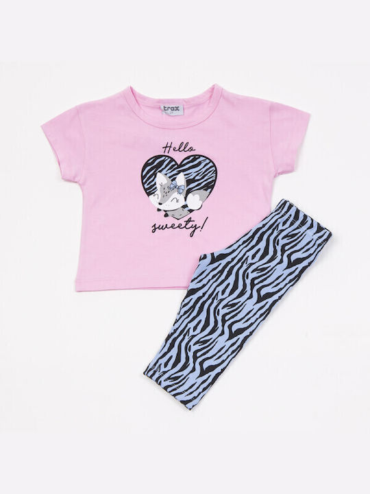 Trax Kids Set with Leggings Summer 2pcs Pink