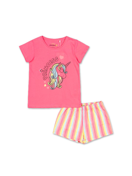 Losan Kids Set with Shorts Summer 2pcs Fuchsia