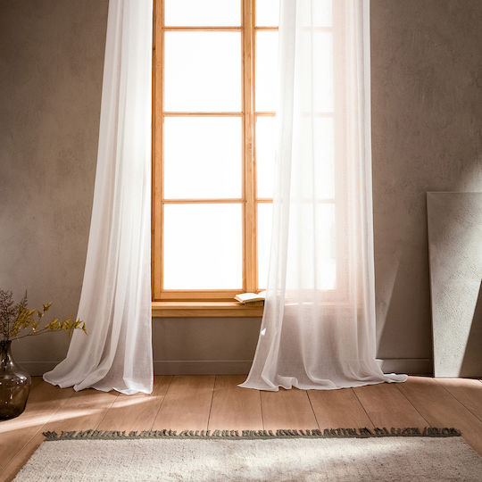 Gofis Home Perdea Cu Capse Combe Albă 140x280cm