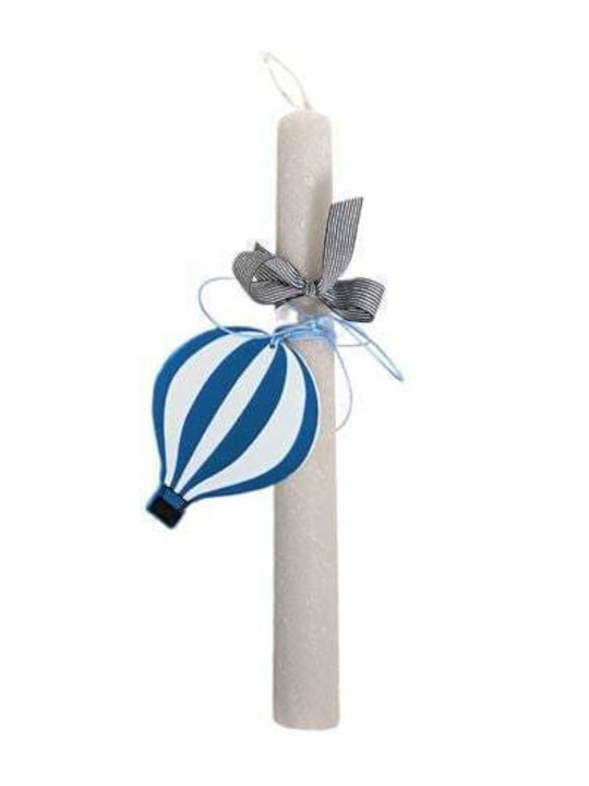 White Candle White Grey Decorative Blue Aerostat 28.5 Cm