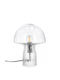Bizzotto Glass Table Lamp LED with Gray Shade and Base