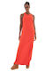 Only Maxi Dress with Slit Red