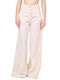 Psycho Pantalone Women's High-waisted Fabric Trousers Ecru