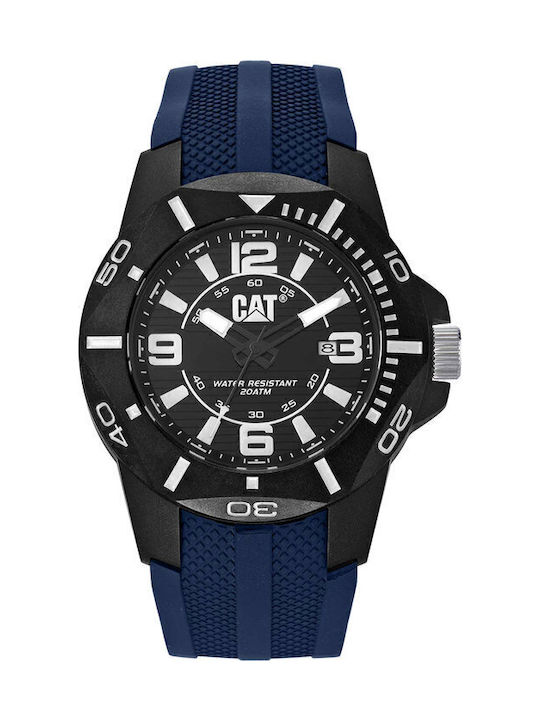 CAT Men's Watch Battery with Blue Rubber Strap