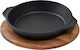 Gusseisen Servierkasserolle Schwarzer Holzboden Φ16cm Emaille 1 Schicht 1 Backen 1kg Lava