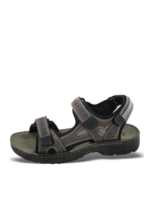 Leder Herrensandalen in Gray Farbe