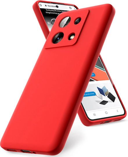 Orso Rubber Silk Umschlag Rückseite Silikon Rot (Redmi Note 13 Pro 4G / Poco M6 Pro 4G)