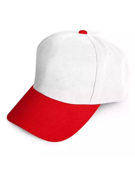 Mercan Παιδικό Καπέλο Jockey Υφασμάτινο Λευκό - Κόκκινο