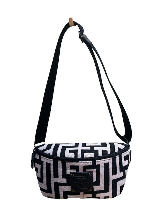 Γυναικεία Τσάντα Χιαστί Beige Black Labyrinth