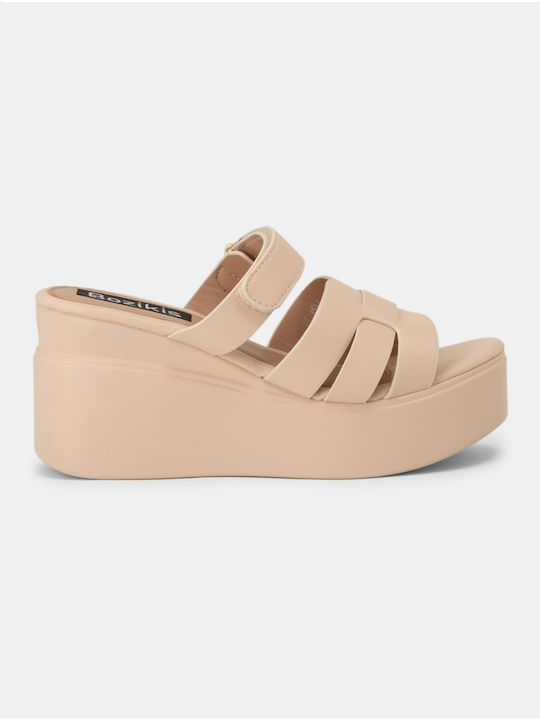 Mules Platforme platforme Loafers Loafers Fascia și curea Scrubs Femeie 5154 Nude piele sintetică Nude